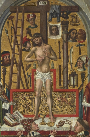 Anoniem, De mis van de Heilige Gregorius (detail), Groeningemuseum, Brugge.