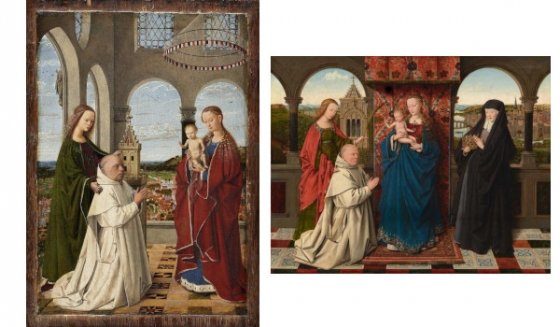  Jan van Eyck and workshop, The Virgin and Child with St. Barbara, St. Elizabeth, and Jan Vos, ca. 1441–43, © The Frick Collection