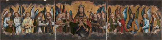 Hans Memling, Christ with singing and music-making Angels (after restoration), KMSKA, Lukas - Art in Flanders, Rik Klein Gotink.