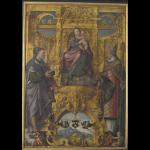 Tronende Madonna met de heiligen Lukas en Eligius  - Lancelot Blondeel - 1545