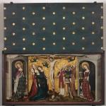 Kruisiging met de heiligen Catharina en Barbara - Anonieme meester - 1400