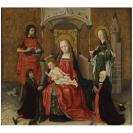 Maria met Kind, de heiligen Johannes de Doper en Barbara en  schenkers - Brugge, laatste kwart 15de eeuw Anonieme meester - 15 Q4