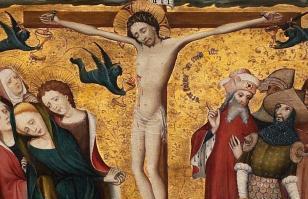 Anonymous master, Crucifixion with the Saints Catherine and Barbara 