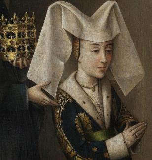 Petrus Christus, Isabella of Portugal with  Saint Elisabeth (detail)