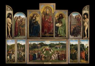 De aanbidding van het Lam Gods (open) - Jan van Eyck - 1432