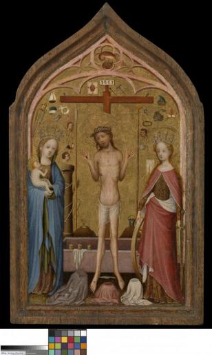 Man of Sorrows with Madonna and Saint Catherine of Alexandria - Master of the Holy Veronica