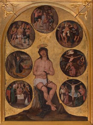 Christ sitting on the Cold Stone and other Scenes of the Passion - Anonymous Master, Southern Low Countries, Antwerp, 1st Quarter of the 16th Century