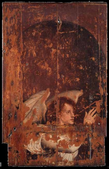 Master of the Holy Blood, Scenes of the Apocalypse and the Annunciation (Before restoration), after ± 1513, Groeninge Museum Bruges.