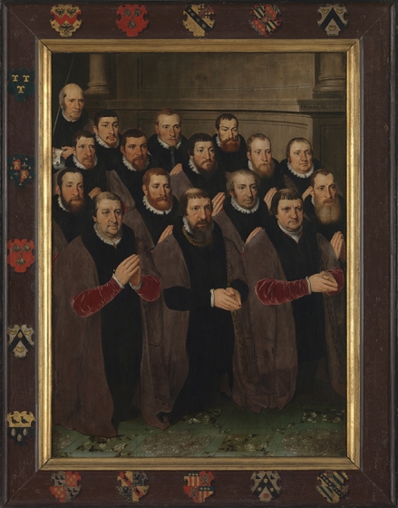 Pieter Pourbus, Twee luiken met de portretten van de leden van de Confrerie van het Heilig Bloed, Museum van de Basiliek van het Heilig Bloed.
