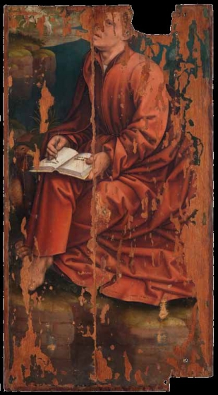 Meester van het Heilig Bloed, Taferelen uit de Apocalyps en Annunciatie (voor restauratie), na ± 1513, Groeningemuseum Brugge.