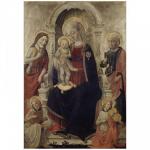 Maria met Kind, de heiligen Johannes de Doper en Petrus en twee musicerende engelen - Biagio di Antonio - 1465 - 1470