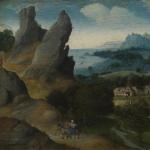 Landschap met de vlucht naar Egypte - Joachim Patinir - 1516 - 1517