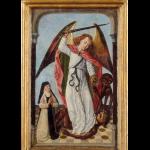 Aartsengel Michaël in gevecht met demonen en een kloosterzuster - Meester van de (Brugse) Legende van de H. Ursula - 1475 - 1499