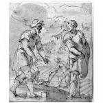 Drie mannen op een akker - Filippo Bellini - 1555 - 1604