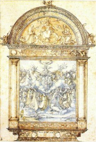 Albrecht Dürer, Design for the Landauer altar, Musée Condé, Chantilly