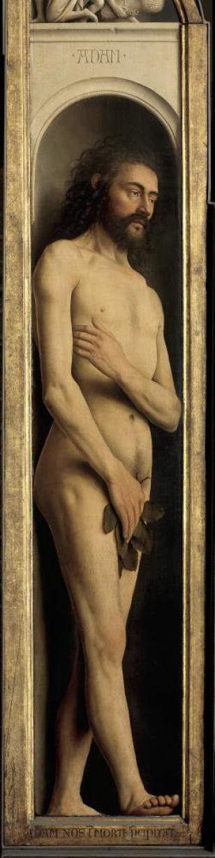 De aanbidding van het Lam Gods (Adam) - Jan van Eyck - 1432
