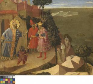 Heilige Ambrosius van Milaan weigert keizer Theodosius de toegang tot de kerk - Angelico (fra)