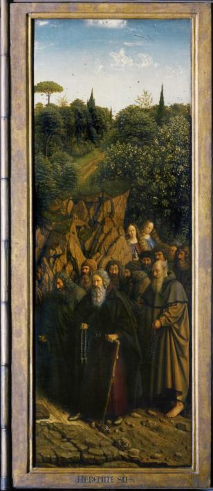 De Aanbidding van het Lam Gods (De kluizenaars) - Jan van Eyck - 1432