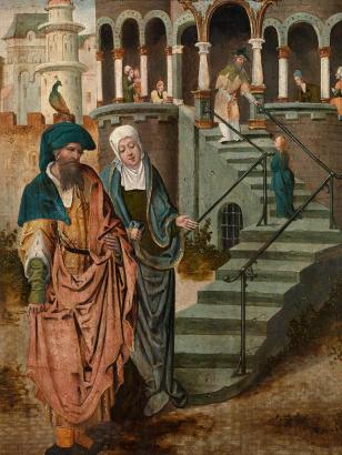 Presentation of Mary in the Temple - Anonymous Master, Southern Low Countries,  Antwerp, 2d Quarter of the 16th Century