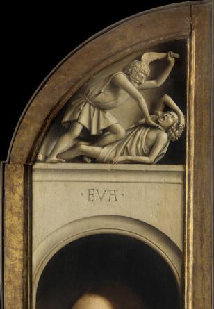 De Aanbidding van het Lam Gods (De dood van Abel) - Jan van Eyck