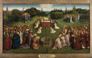 De Aanbidding van het Lam Gods (De aanbidding) - Jan van Eyck - 1432